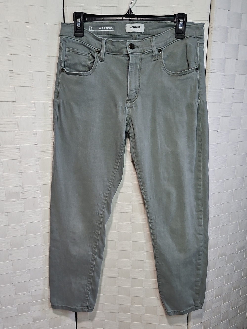 Sonoma Girlfriend Cropped Jeans in Green Size 8